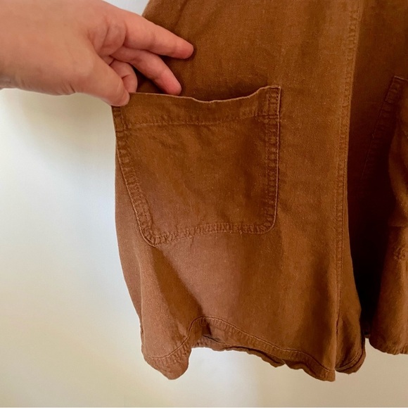 Old Navy Linen-Blend Utility Romper Light Brown Size Large - Picture 7 of 9